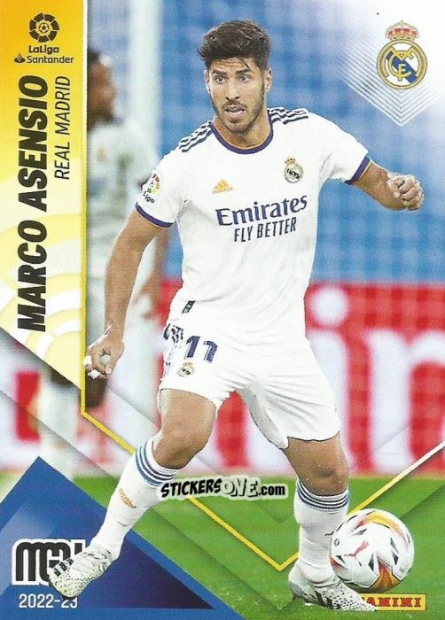 Figurina Marco Asensio - Liga 2022-2023. Megacracks n. 221 - Panini