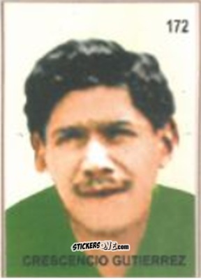 Cromo Crescencio Gutiérrez - Campeonato Mundial de Futbol 1958 Suecia n. 172 - IMPORTADORES PERUANOS