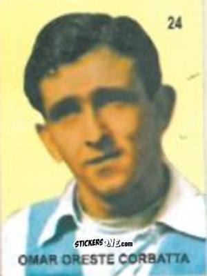 Sticker Omar Oreste Corbatta - Campeonato Mundial de Futbol 1958 Suecia n. 24 - IMPORTADORES PERUANOS