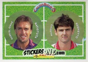 Sticker Batistuta / Beghetto - Calcio Biglie 1997 n. 11 - Panini