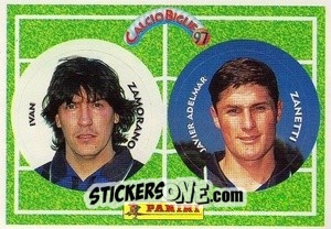 Figurina Zamorano / Zanetti - Calcio Biglie 1997 n. 118 - Panini