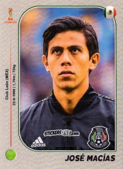 Figurina José Macías - World Cup U-20 Poland 2019 n. 109 - Gloria Editions