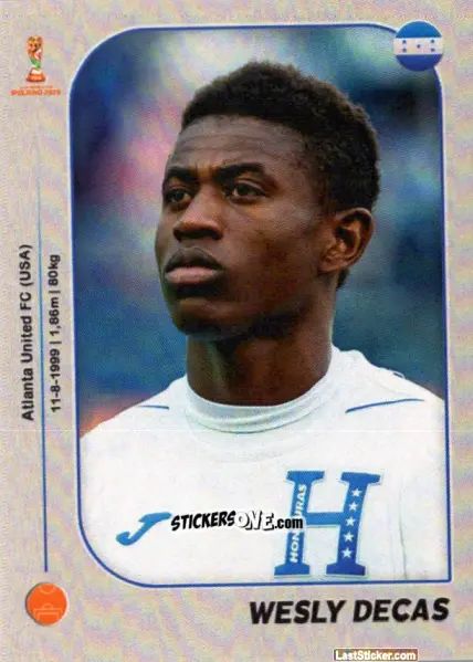 Figurina Wesly Decas - World Cup U-20 Poland 2019 n. 173 - Gloria Editions