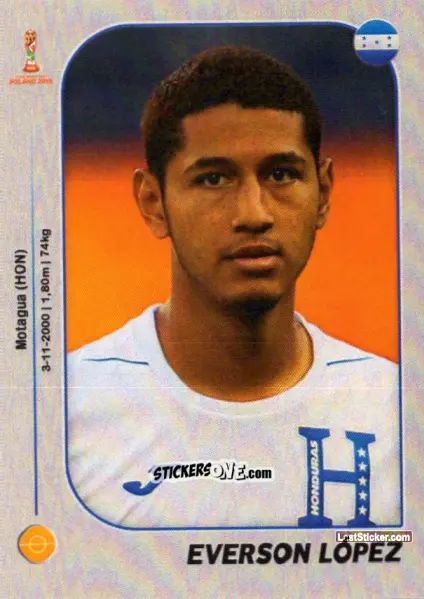 Figurina Everson López - World Cup U-20 Poland 2019 n. 180 - Gloria Editions