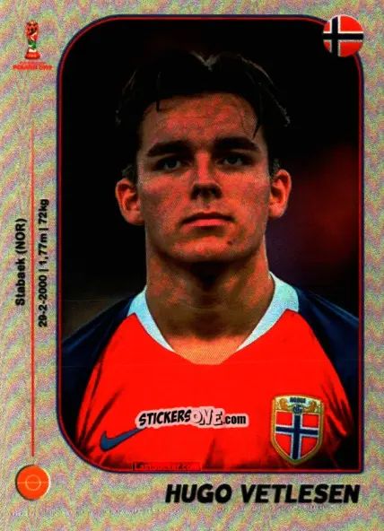 Sticker Hugo Vetlesen - World Cup U-20 Poland 2019 n. 237 - Gloria Editions