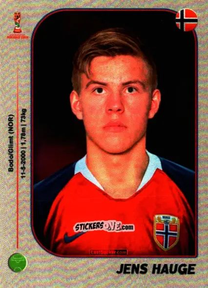 Figurina Jens Hauge - World Cup U-20 Poland 2019 n. 243 - Gloria Editions