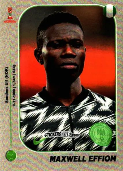Figurina Maxwell Effiom - World Cup U-20 Poland 2019 n. 279 - Gloria Editions