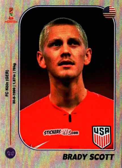 Figurina Brady Scott - World Cup U-20 Poland 2019 n. 304 - Gloria Editions