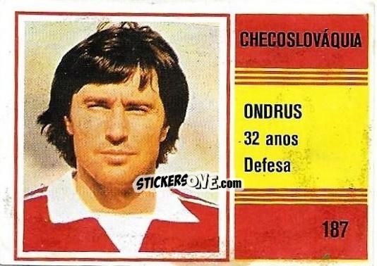 Cromo Anton Ondrus - Campeonato do Mundo de Futebol 1982 n. 187 - SORCACIUS XII