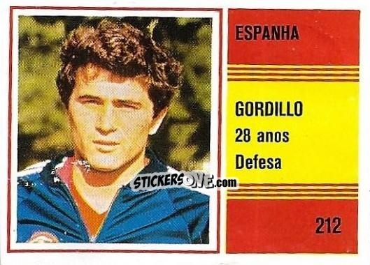 Cromo Gordillo - Campeonato do Mundo de Futebol 1982 n. 212 - SORCACIUS XII