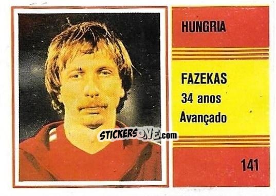 Sticker Laszlo Fazekas - Campeonato do Mundo de Futebol 1982 n. 141 - SORCACIUS XII