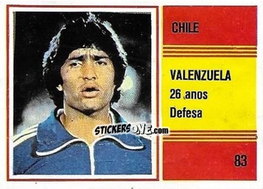 Cromo Rene Valenzuela - Campeonato do Mundo de Futebol 1982 n. 83 - SORCACIUS XII