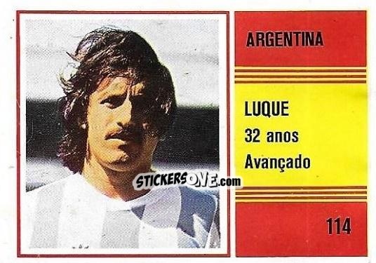 Cromo Luque - Campeonato do Mundo de Futebol 1982 n. 114 - SORCACIUS XII