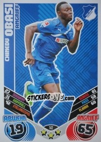 Figurina Chinedu Obasi - German Football Bundesliga 2011-2012. Match Attax n. 142 - Topps