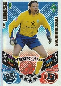 Figurina Tim Wiese - German Football Bundesliga 2011-2012. Match Attax n. 331 - Topps