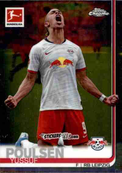 Figurina Yussuf Poulsen - Bundesliga Chrome 2019-2020 n. 7 - Topps