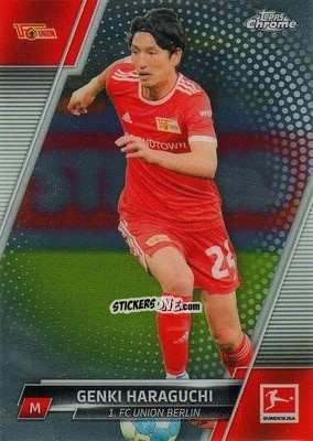 Figurina Genki Haraguchi - Bundesliga Chrome 2021-2022 n. 17 - Topps