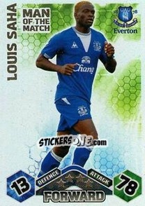 Figurina Louis Saha - English Premier League 2009-2010. Match Attax n. 385 - Topps