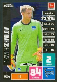 Cromo Alexander Schwolow - German Bundesliga 2020-2021. Match Attax Chrome n. 3 - Topps
