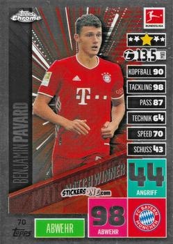 Sticker Benjamin Pavard - German Bundesliga 2020-2021. Match Attax Chrome n. 70 - Topps