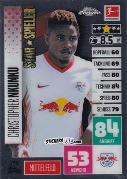 Figurina Christopher Nkunku - German Bundesliga 2020-2021. Match Attax Chrome n. 196 - Topps