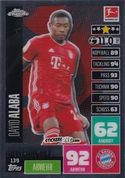 Sticker David Alaba - German Bundesliga 2020-2021. Match Attax Chrome n. 139 - Topps