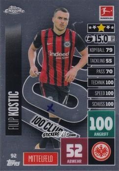 Sticker Filip Kostic - German Bundesliga 2020-2021. Match Attax Chrome n. 92 - Topps