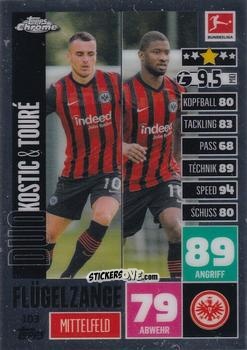 Cromo Filip Kostic / Almamy Touré - German Bundesliga 2020-2021. Match Attax Chrome n. 103 - Topps