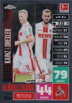 Figurina Florian Kainz / Dominick Drexler - German Bundesliga 2020-2021. Match Attax Chrome n. 106 - Topps