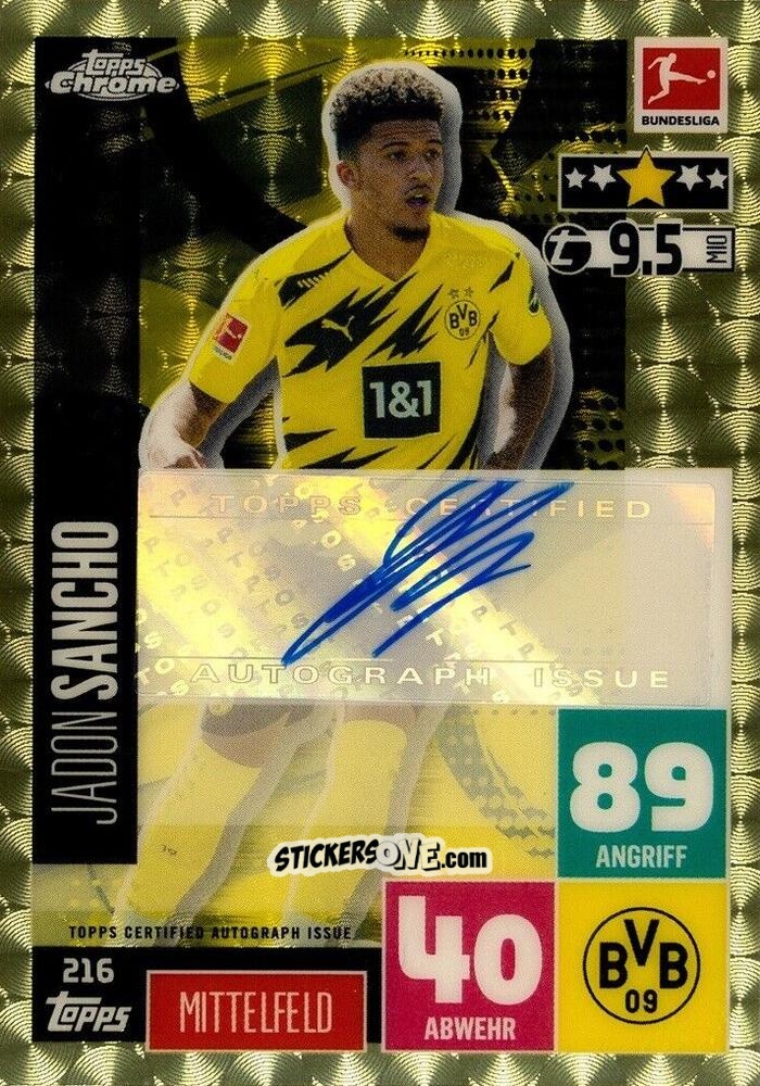 Cromo Jadon Sancho - German Bundesliga 2020-2021. Match Attax Chrome n. 216 - Topps