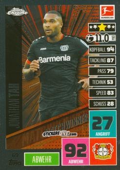 Sticker Jonathan Tah - German Bundesliga 2020-2021. Match Attax Chrome n. 69 - Topps