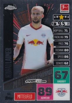 Sticker Konrad Laimer - German Bundesliga 2020-2021. Match Attax Chrome n. 61 - Topps