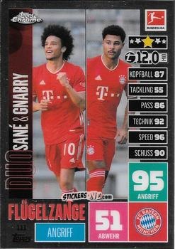 Figurina Leroy Sané / Serge Gnabry - German Bundesliga 2020-2021. Match Attax Chrome n. 111 - Topps