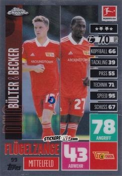 Sticker Marius Bülter / Sheraldo Becker - German Bundesliga 2020-2021. Match Attax Chrome n. 99 - Topps