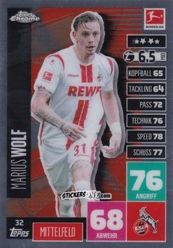 Sticker Marius Wolf - German Bundesliga 2020-2021. Match Attax Chrome n. 32 - Topps