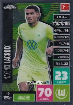Sticker Maxence Lacroix - German Bundesliga 2020-2021. Match Attax Chrome n. 49 - Topps