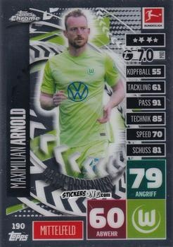 Cromo Maximilian Arnold - German Bundesliga 2020-2021. Match Attax Chrome n. 190 - Topps
