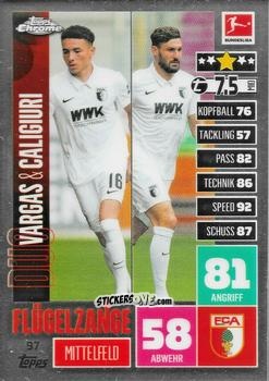 Figurina Ruben Vargas / Daniel Caligiuri - German Bundesliga 2020-2021. Match Attax Chrome n. 97 - Topps