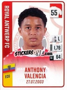 Figurina Anthony Valencia - Belgian Pro League 2022-2023 n. 41 - Panini
