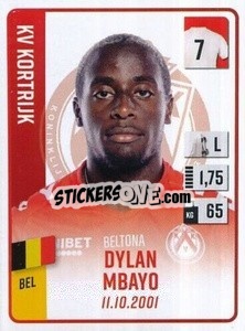 Cromo Dylan Mbayo - Belgian Pro League 2022-2023 n. 195 - Panini