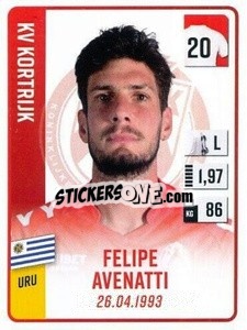 Cromo Felipe Avenatti - Belgian Pro League 2022-2023 n. 196 - Panini