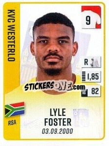 Cromo Lyle Foster - Belgian Pro League 2022-2023 n. 374 - Panini