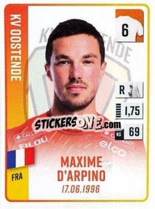 Figurina Maxime D'Arpino - Belgian Pro League 2022-2023 n. 256 - Panini