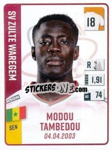 Cromo Modou Tambedou - Belgian Pro League 2022-2023 n. 385 - Panini