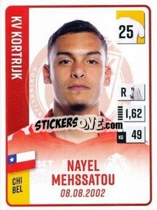 Cromo Nayel Mehssatou - Belgian Pro League 2022-2023 n. 182 - Panini