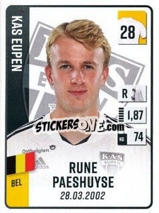 Cromo Rune Paeshuyse - Belgian Pro League 2022-2023 n. 120 - Panini