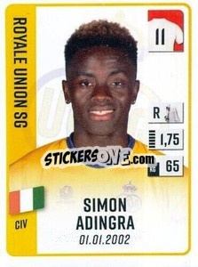 Figurina Simon Adingra - Belgian Pro League 2022-2023 n. 349 - Panini