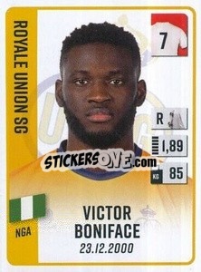 Figurina Victor Boniface - Belgian Pro League 2022-2023 n. 352 - Panini