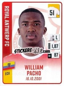 Sticker William Pacho - Belgian Pro League 2022-2023 n. 32 - Panini