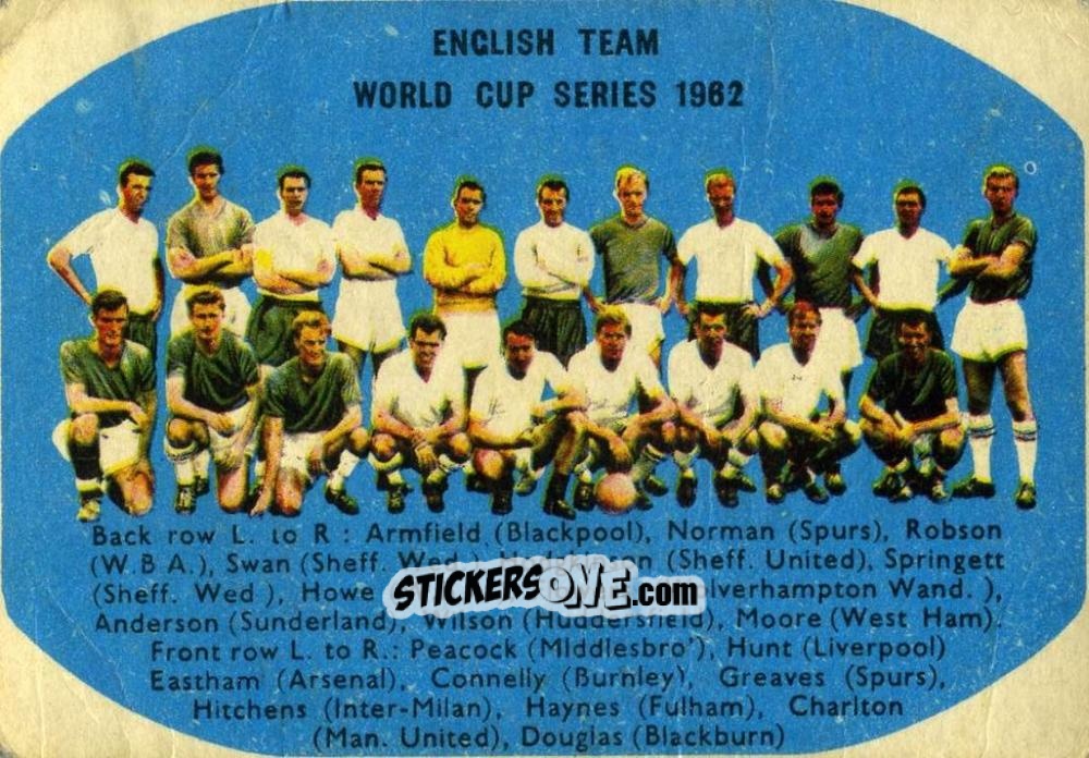 Figurina English Team World Cup Series 1962 - Bazooka 1962 n. 81 - A&BC